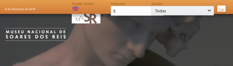 Screenshot of the Museu Nacional De Soares Dos Reis website