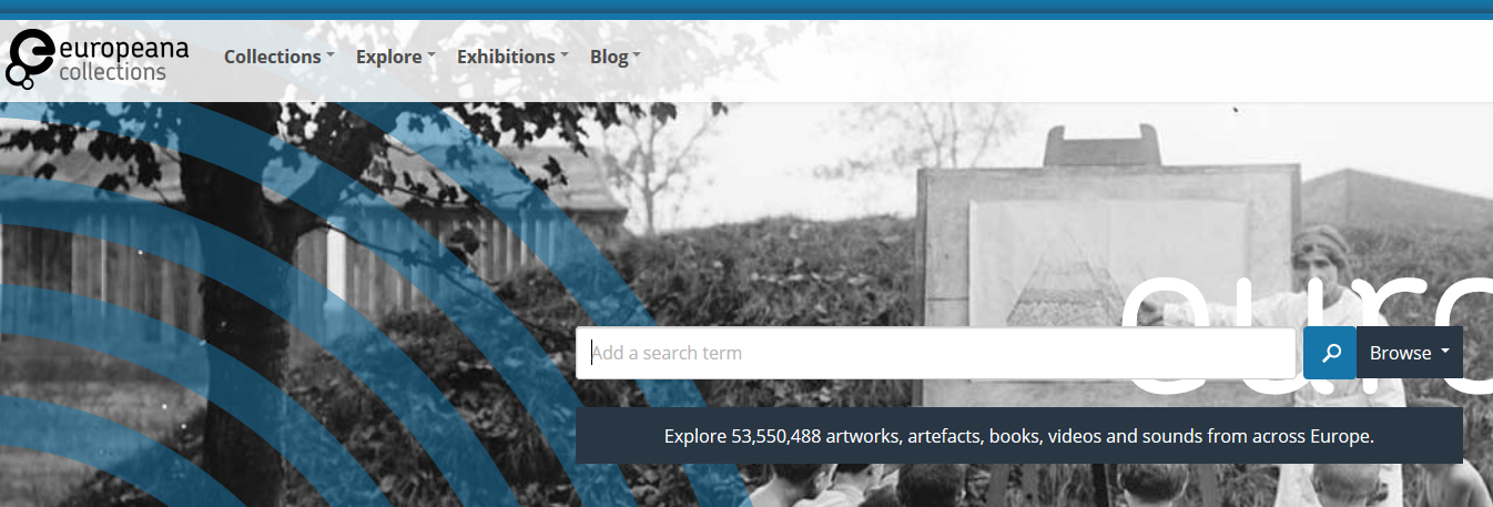 Screenshot of the Europeana website