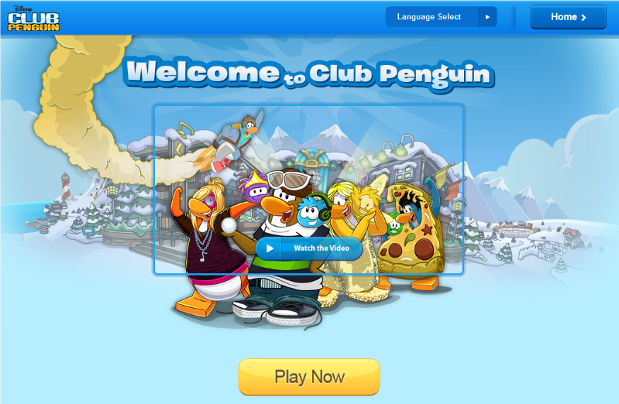 Screenshot des Club Penguin