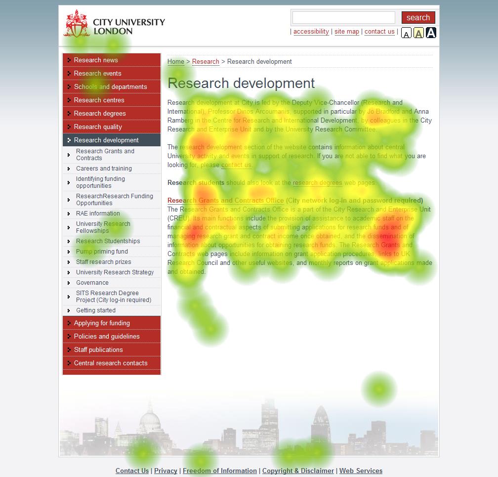Heatmap des Augenfokuses aus Eye Tracking Daten