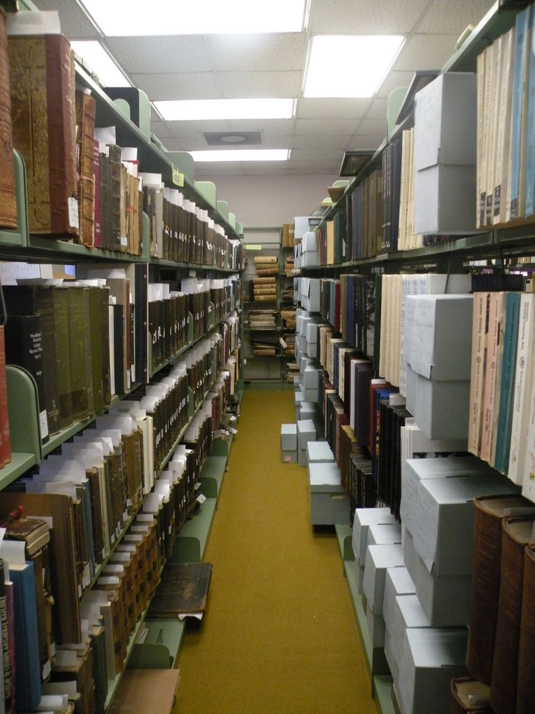 Photo of the library stacks