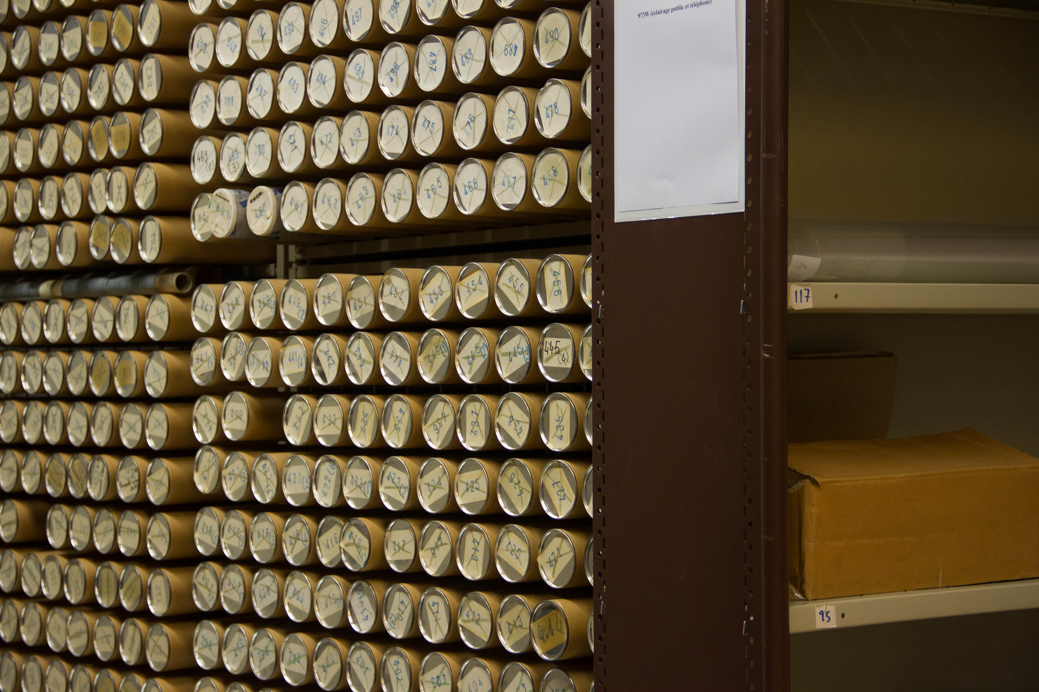 Photo of museum archive shelves