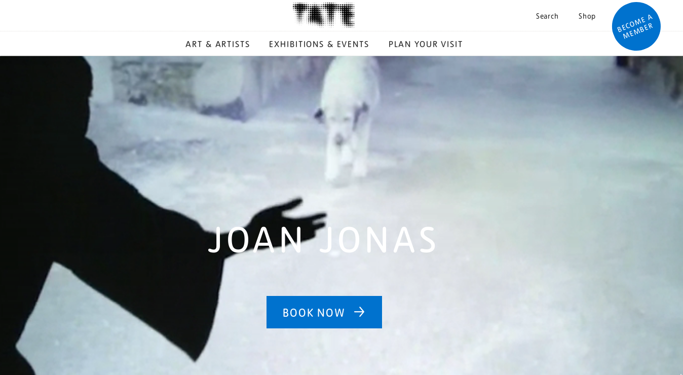 Screenshot of the Tate Modern gallery landing page